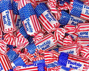 The Nile Sweets - Flag Tootsie Rolls -2 Pounds- Patriotic Candy - Red White and Blue Candy - Perfect for Fourth of July - 2 Pounds